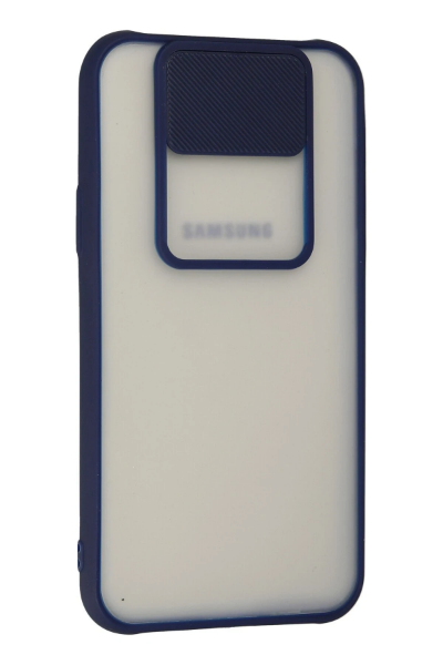 Newface Samsung Galaxy J7 Kılıf Palm Buzlu Kamera Sürgülü Silikon - Lacivert resmi