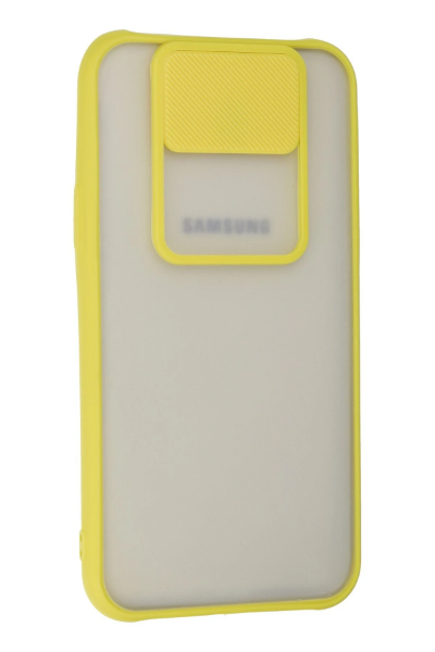 Newface Samsung Galaxy J7 Kılıf Palm Buzlu Kamera Sürgülü Silikon - Sarı resmi