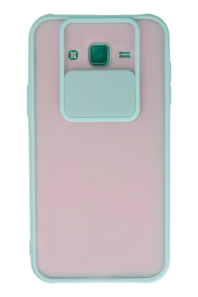 Newface Samsung Galaxy J7 Kılıf Palm Buzlu Kamera Sürgülü Silikon - Turkuaz resmi