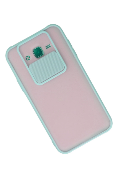 Newface Samsung Galaxy J7 Kılıf Palm Buzlu Kamera Sürgülü Silikon - Turkuaz resmi