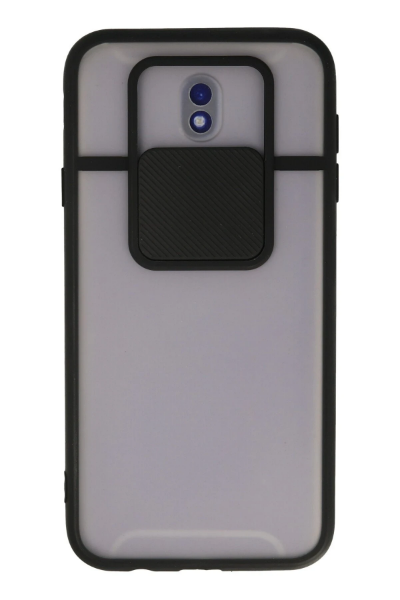 Newface Samsung Galaxy J7 Pro / J730 Kılıf Palm Buzlu Kamera Sürgülü Silikon - Siyah resmi