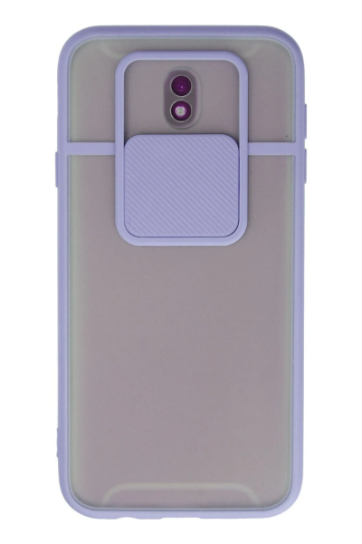 Newface Samsung Galaxy J7 Pro / J730 Kılıf Palm Buzlu Kamera Sürgülü Silikon - Lila resmi