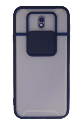 Newface Samsung Galaxy J7 Pro / J730 Kılıf Palm Buzlu Kamera Sürgülü Silikon - Lacivert resmi