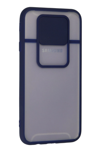 Newface Samsung Galaxy J7 Pro / J730 Kılıf Palm Buzlu Kamera Sürgülü Silikon - Lacivert resmi