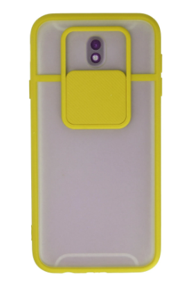 Newface Samsung Galaxy J7 Pro / J730 Kılıf Palm Buzlu Kamera Sürgülü Silikon - Sarı resmi