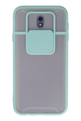 Newface Samsung Galaxy J7 Pro / J730 Kılıf Palm Buzlu Kamera Sürgülü Silikon - Turkuaz resmi