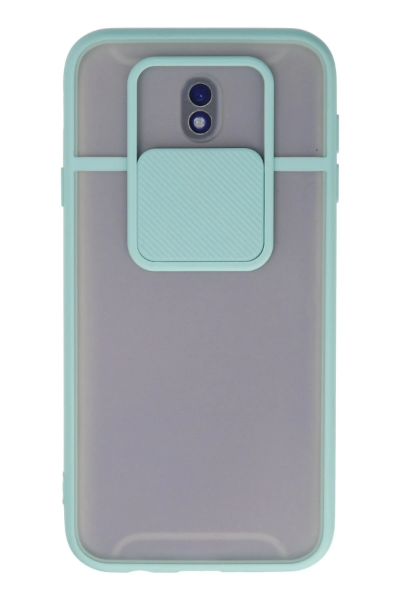 Newface Samsung Galaxy J7 Pro / J730 Kılıf Palm Buzlu Kamera Sürgülü Silikon - Turkuaz resmi
