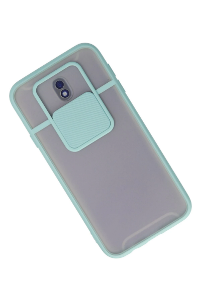 Newface Samsung Galaxy J7 Pro / J730 Kılıf Palm Buzlu Kamera Sürgülü Silikon - Turkuaz resmi