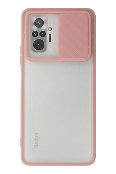 Newface Xiaomi Redmi Note 10 Pro Kılıf Palm Buzlu Kamera Sürgülü Silikon - Pembe resmi