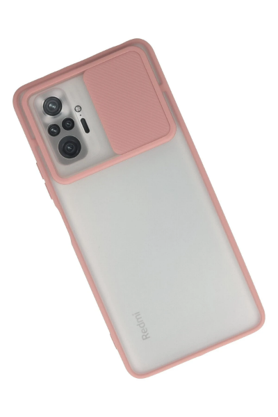 Newface Xiaomi Redmi Note 10 Pro Kılıf Palm Buzlu Kamera Sürgülü Silikon - Pembe resmi
