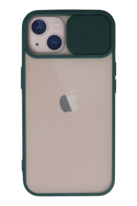 Newface iPhone 13 Kılıf Palm Buzlu Kamera Sürgülü Silikon - Yeşil resmi
