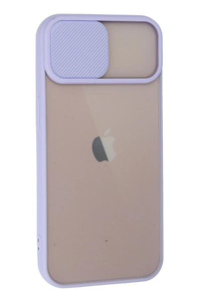 Newface iPhone 13 Kılıf Palm Buzlu Kamera Sürgülü Silikon - Lila resmi