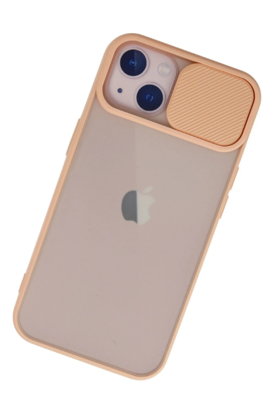 Newface iPhone 13 Kılıf Palm Buzlu Kamera Sürgülü Silikon - Pembe resmi