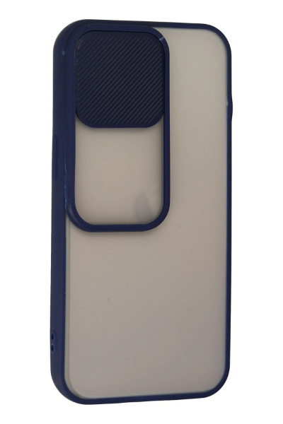 Newface iPhone 13 Pro Kılıf Palm Buzlu Kamera Sürgülü Silikon - Lacivert resmi