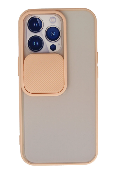Newface iPhone 13 Pro Kılıf Palm Buzlu Kamera Sürgülü Silikon - Pembe resmi