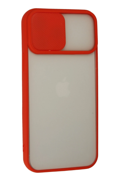 Newface iPhone 13 Pro Max Kılıf Palm Buzlu Kamera Sürgülü Silikon - Kırmızı resmi