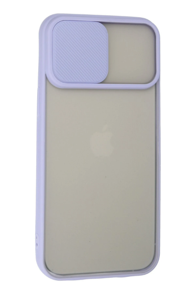 Newface iPhone 13 Pro Max Kılıf Palm Buzlu Kamera Sürgülü Silikon - Lila resmi