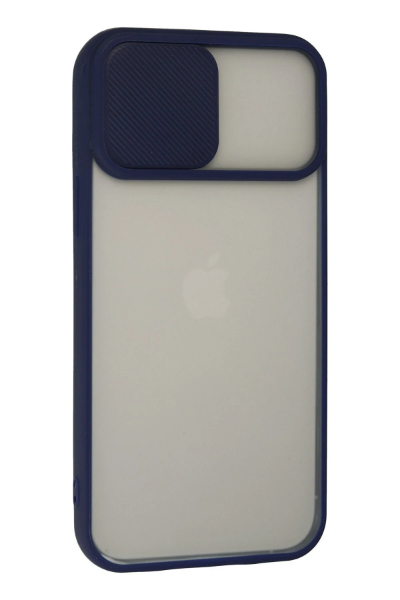 Newface iPhone 13 Pro Max Kılıf Palm Buzlu Kamera Sürgülü Silikon - Lacivert resmi