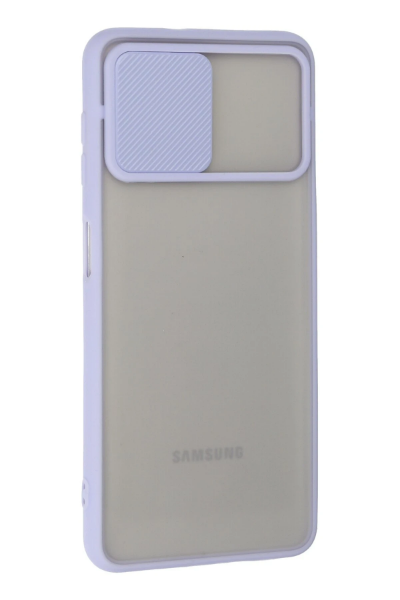 Newface Samsung Galaxy A22 Kılıf Palm Buzlu Kamera Sürgülü Silikon - Lila resmi