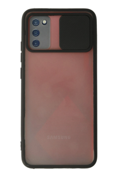 Newface Samsung Galaxy A03S Kılıf Palm Buzlu Kamera Sürgülü Silikon - Siyah resmi