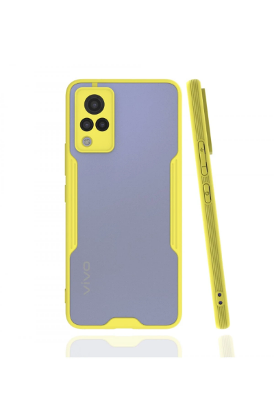 Newface Vivo V21 Kılıf Platin Silikon - Sarı resmi