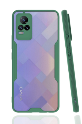 Newface Vivo V21e Kılıf Platin Silikon - Yeşil resmi