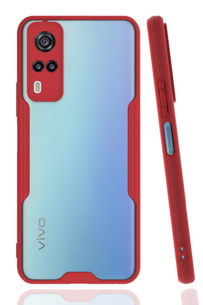 Newface Vivo Y53S Kılıf Platin Silikon - Kırmızı resmi