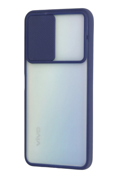 Newface Vivo Y53S Kılıf Palm Buzlu Kamera Sürgülü Silikon - Lacivert resmi