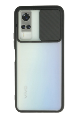 Newface Vivo Y53S Kılıf Palm Buzlu Kamera Sürgülü Silikon - Siyah resmi
