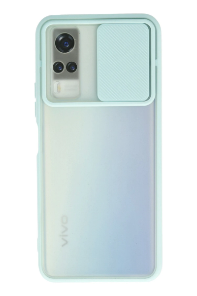 Newface Vivo Y53S Kılıf Palm Buzlu Kamera Sürgülü Silikon - Turkuaz resmi