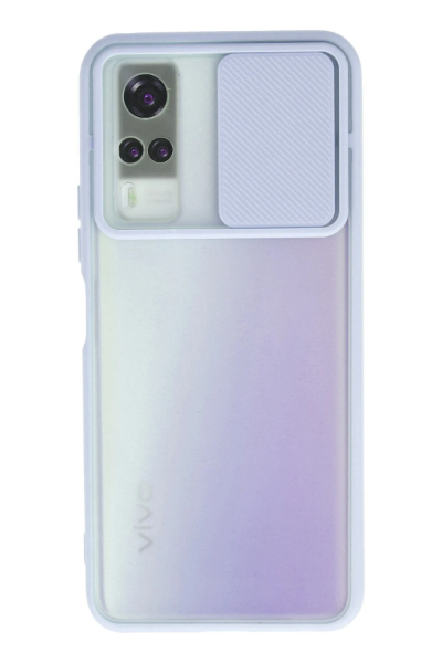 Newface Vivo Y53S Kılıf Palm Buzlu Kamera Sürgülü Silikon - Lila resmi