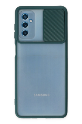 Newface Samsung Galaxy M52 5G Kılıf Palm Buzlu Kamera Sürgülü Silikon - Yeşil resmi