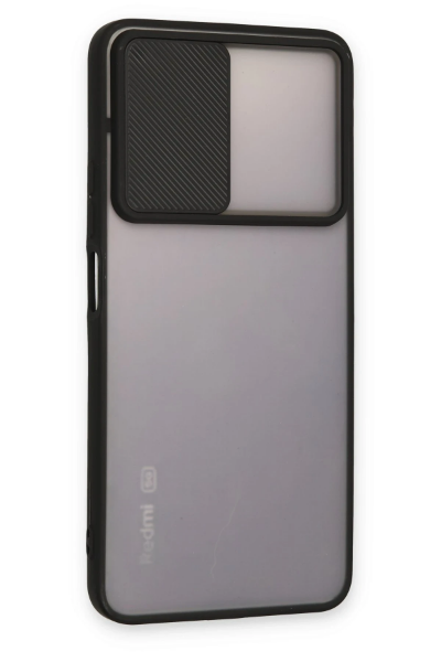 Newface Xiaomi Redmi Note 11T Kılıf Palm Buzlu Kamera Sürgülü Silikon - Siyah resmi