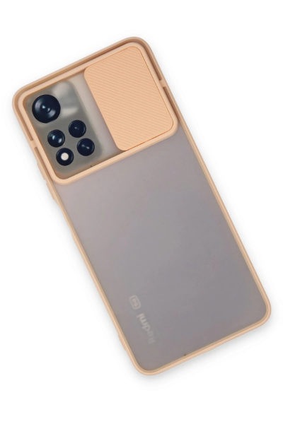 Newface Xiaomi Redmi Note 11T Kılıf Palm Buzlu Kamera Sürgülü Silikon - Pembe resmi