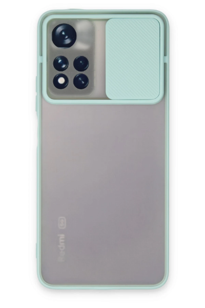 Newface Xiaomi Redmi Note 11T Kılıf Palm Buzlu Kamera Sürgülü Silikon - Turkuaz resmi