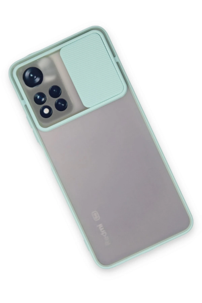 Newface Xiaomi Redmi Note 11T Kılıf Palm Buzlu Kamera Sürgülü Silikon - Turkuaz resmi