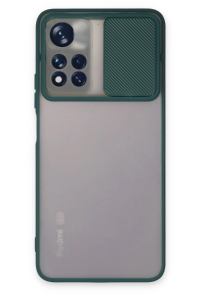 Newface Xiaomi Redmi Note 11 Pro Plus 5G Kılıf Palm Buzlu Kamera Sürgülü Silikon - Yeşil resmi