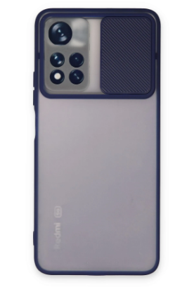 Newface Xiaomi Redmi Note 11 Pro Plus 5G Kılıf Palm Buzlu Kamera Sürgülü Silikon - Lacivert resmi