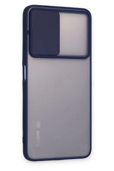 Newface Xiaomi Redmi Note 11 Pro Plus 5G Kılıf Palm Buzlu Kamera Sürgülü Silikon - Lacivert resmi