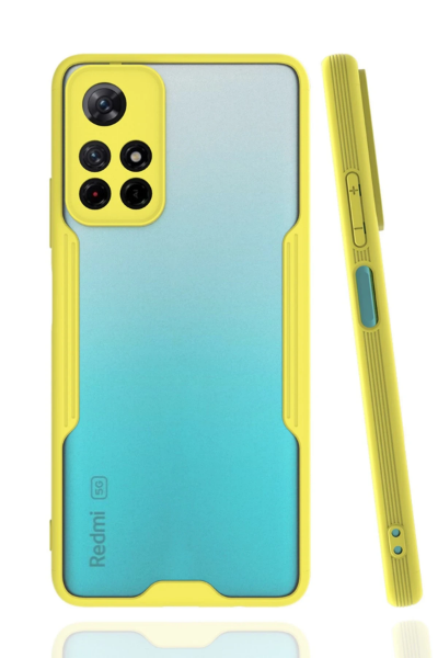 Newface Xiaomi Redmi Note 11T Kılıf Platin Silikon - Sarı resmi