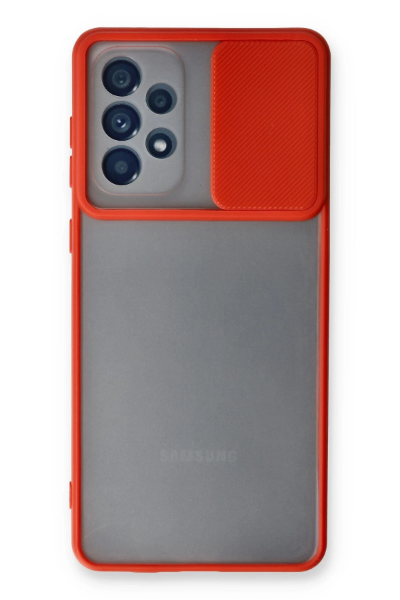 Newface Samsung Galaxy A33 5G Kılıf Palm Buzlu Kamera Sürgülü Silikon - Kırmızı resmi