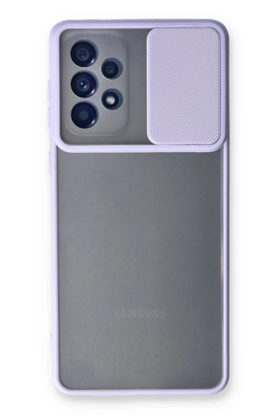 Newface Samsung Galaxy A33 5G Kılıf Palm Buzlu Kamera Sürgülü Silikon - Lila resmi