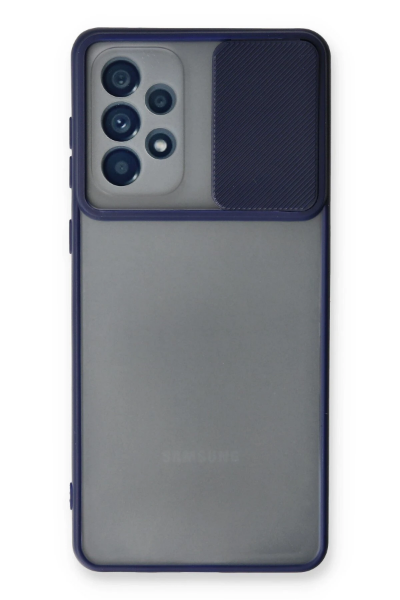 Newface Samsung Galaxy A33 5G Kılıf Palm Buzlu Kamera Sürgülü Silikon - Lacivert resmi