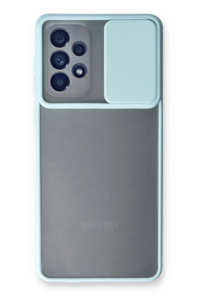 Newface Samsung Galaxy A33 5G Kılıf Palm Buzlu Kamera Sürgülü Silikon - Turkuaz resmi