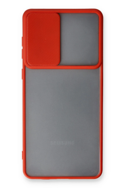 Newface Samsung Galaxy A53 5G Kılıf Palm Buzlu Kamera Sürgülü Silikon - Kırmızı resmi