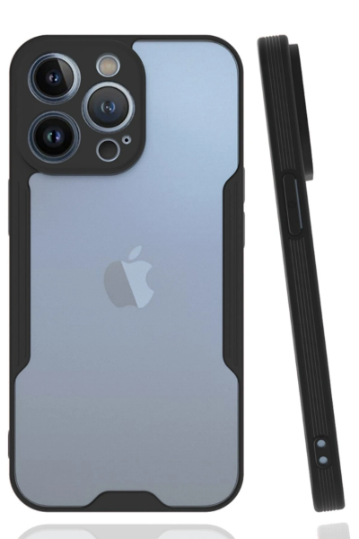 Newface iPhone 14 Pro Max Kılıf Platin Silikon - Siyah resmi