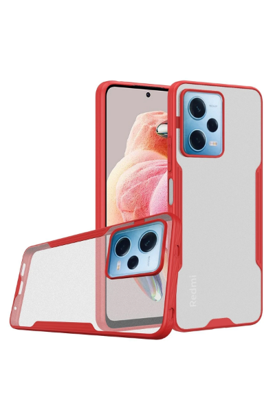Newface Xiaomi Redmi Note 12 5G Kılıf Platin Silikon - Kırmızı resmi