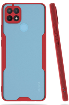 Newface Oppo A15 Kılıf Platin Silikon - Kırmızı resmi