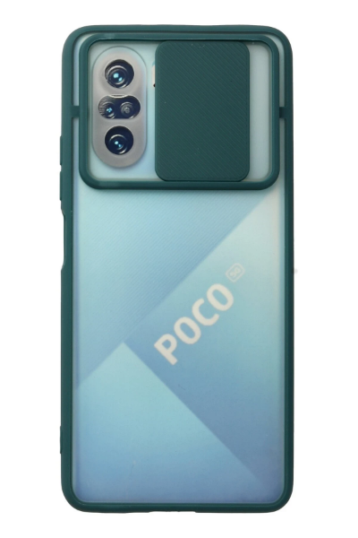 Newface Xiaomi Poco F3 Kılıf Palm Buzlu Kamera Sürgülü Silikon - Yeşil resmi