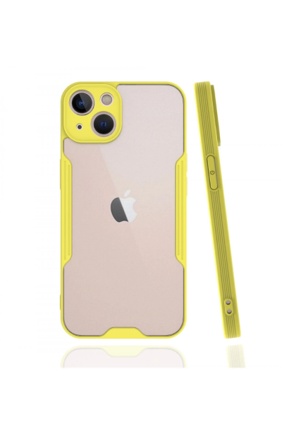 Newface iPhone 13 Kılıf Platin Silikon - Sarı resmi